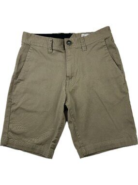 Volcom Khaki Chino Shorts Mens Size 28 True to This Casual Shorts Surf Skate